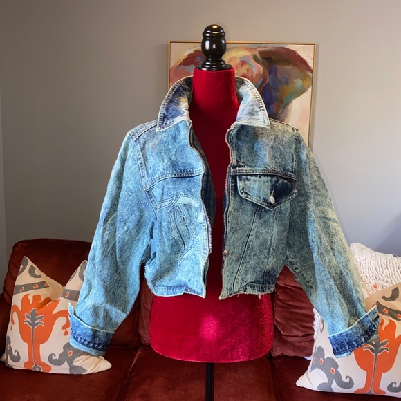 Vintage Acid Wash Code Bleu Denim Jacket - Picture 2 of 5